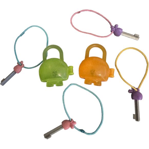 Lot Of 2 Lock Stars Kids Pink /Orange & Green / Purple W/ 4 Keys Rare HTF Toys - Picture 3 of 9
